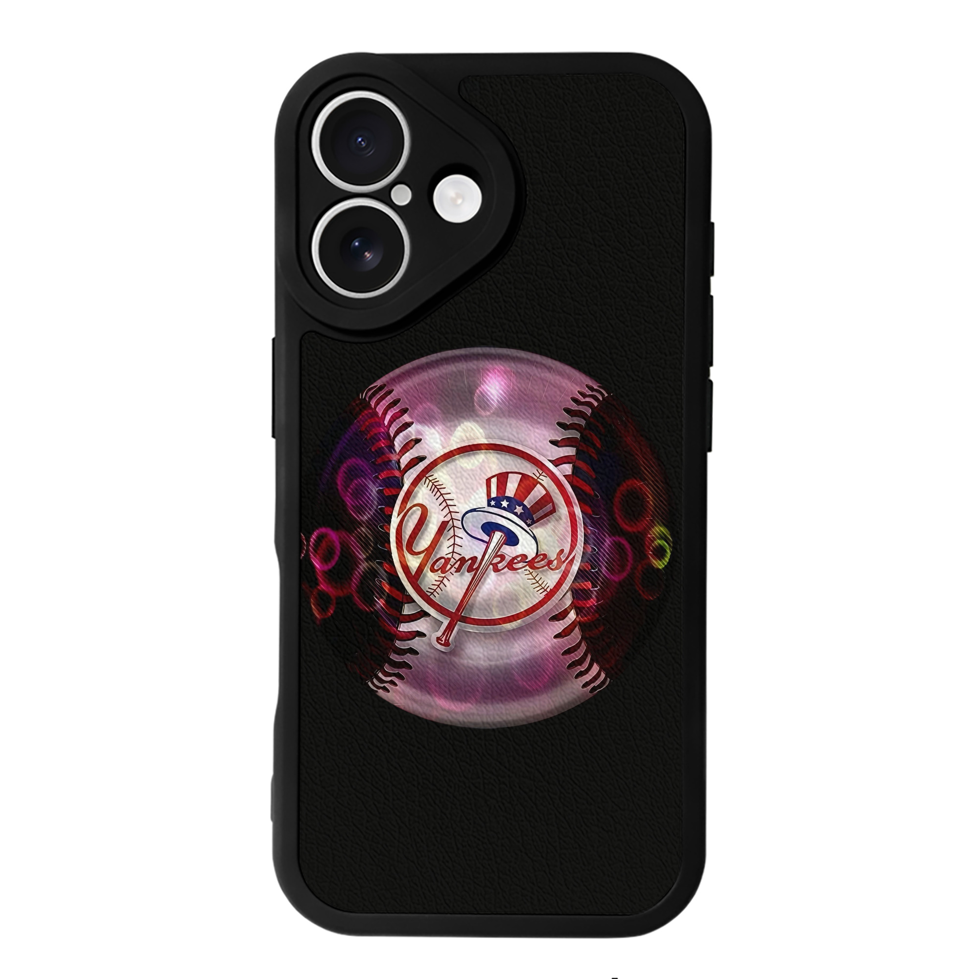 New York Yankees Colorful Logo IPhone 16 Silicone Leather Case – UV Print, Lambskin Texture – Perfect Fit, Wireless Charging Compatible, Scratch Resistant, Precise Cutouts – Stylish Protection For IPhone 16